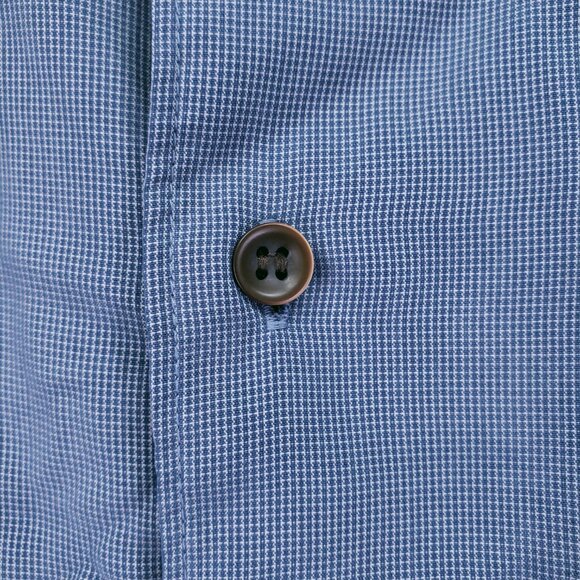 Quiksilver Waterman Collection XXL Blue Micro Check Mens Short Sleeve Shirt - Picture 8 of 16